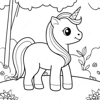 Halaman Mewarna Kucing Unicorn Magik Di Dalam Hutan 11342 1051