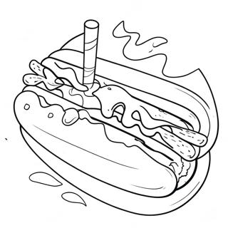 Halaman Mewarna Hot Dog 114015-49920