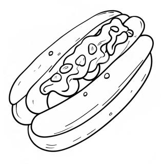 Hot Dog Sedap Dengan Ketchup Dan Mustard Halaman Mewarna 114017-49928