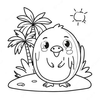 Halaman Mewarna Kelapa Chicka Chicka Boom Boom Yang Comel 114146-50035