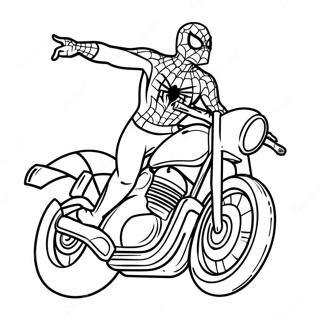 Motosikal Spiderman Halaman Mewarna