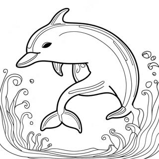 Halaman Mewarna Lumba Lumba Megah Berenang 114503-50306