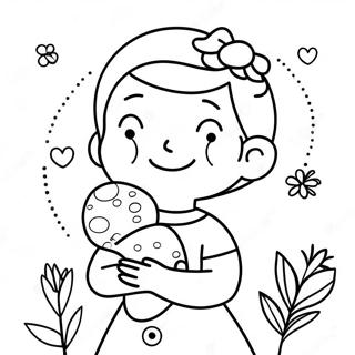 Halaman Mewarna Selamat Hari Ibu Nana Yang Comel 114554-50341