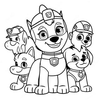 Halaman Mewarna Ryder Bersama Rakan Rakan Paw Patrolnya 114632-50403