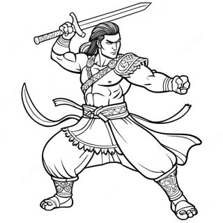 Halaman Mewarna Akaza Dalam Posisi Pertarungan 114684 50444