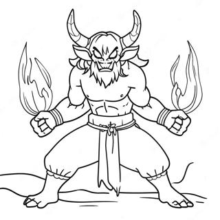 Halaman Mewarna Akaza Melakukan Seni Demon Darah 114686 50452