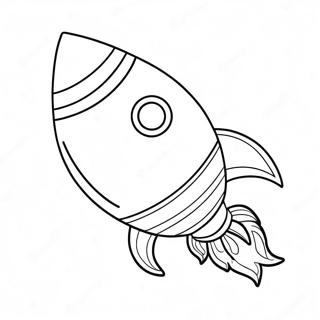 Halaman Mewarna Roket Kartun Comel 114943-50647