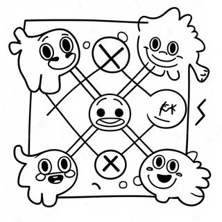 Tic Tac Toe Dengan Monster Mesra Gambar Mewarna 115151-50813