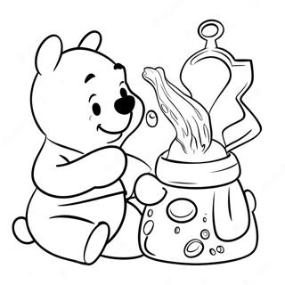 Winnie The Pooh Dengan Madu Halaman Mewarna 11525-1055