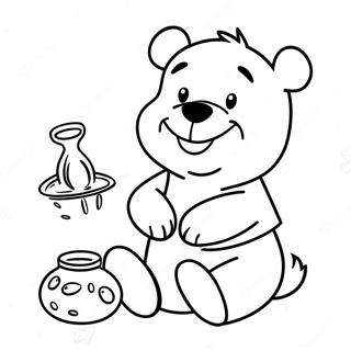 Winnie The Pooh Dengan Madu Halaman Mewarna 11525-1056