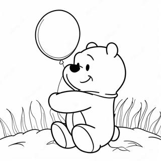 Winnie The Pooh Memegang Belon Halaman Mewarna 11528-1637