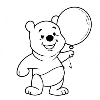 Winnie The Pooh Memegang Belon Halaman Mewarna 11528-1638