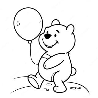 Winnie The Pooh Memegang Belon Halaman Mewarna 11528-1639