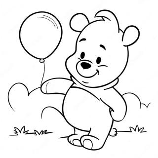 Winnie The Pooh Memegang Belon Halaman Mewarna 11528-1640