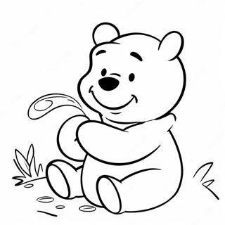 Winnie The Pooh Makan Madu Halaman Mewarna 11529-1991