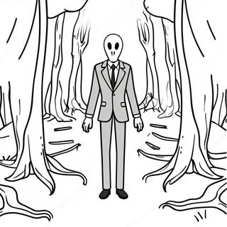 Halaman Mewarna Slenderman Menyeramkan Di Hutan 115767-51281