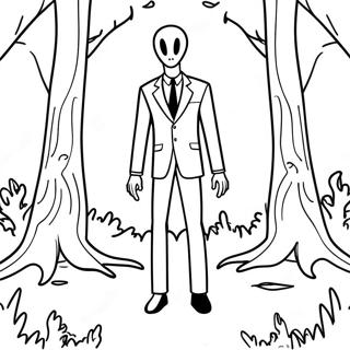 Halaman Mewarna Slenderman Menyeramkan Di Hutan 115767-51282