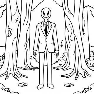 Halaman Mewarna Slenderman Menyeramkan Di Hutan 115767 51283