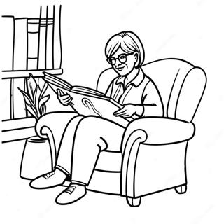 Halaman Mewarna Nana Membaca Buku 115949 51429