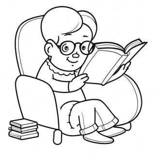 Halaman Mewarna Nana Membaca Buku 115949 51431