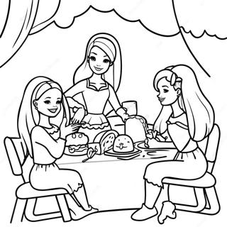 Halaman Mewarna Barbie Dan Kawan Kawan Dalam Piknik Seronok 116208 51632