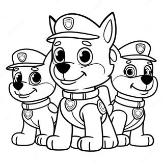 Halaman Mewarna Paw Patrol Rocky Dengan Kawan Kawan 116389-51768