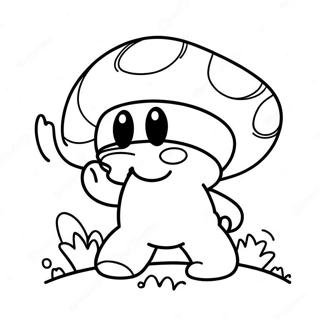 Halaman Mewarna Cendawan Mario Yang Gembira 116493 51849