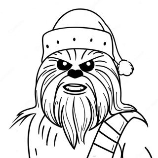 Halaman Mewarna Chewbacca Dengan Topi Santa 116927-52345