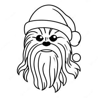 Halaman Mewarna Chewbacca Dengan Topi Santa 116927-52346