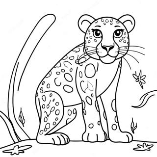 Gambar Mewarna Cheetah Ceria 117392 52705