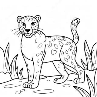 Gambar Mewarna Cheetah Ceria 117392 52708