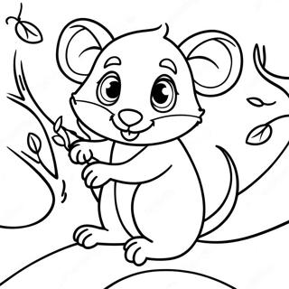 Gambar Mewarna Possum Comel Di Dalam Pokok 117441-52740