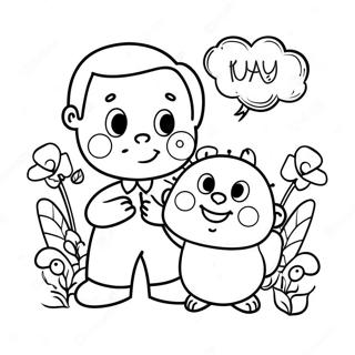 Halaman Mewarna Kad Hari Bapa Comel 118422-53607