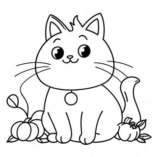 Kucing Labu Yang Ceria Halaman Mewarna 118653 53791