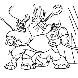 Halaman Mewarna Adegan Pertempuran Epic Trollhunters 118834 53936