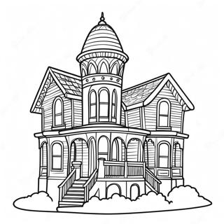 Rumah Victoria Halaman Mewarna