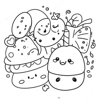 Halaman Mewarna Doodle Makanan Kawaii Yang Menawan 118884 53971