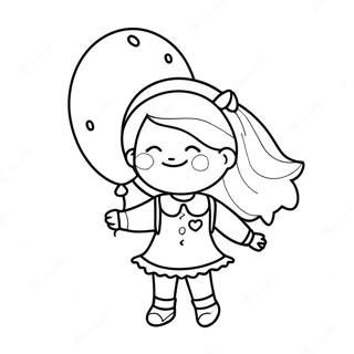 Halaman Mewarna Gadis Menawan Dengan Belon 119603-54528