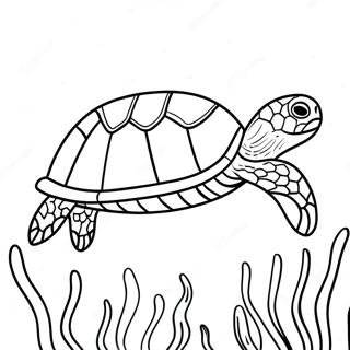 Gambar Mewarna Penyu Laut Megah Berenang 119733-54633