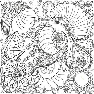 Gambar Mewarna Corak Kerang Yang Rumit 119735-54641