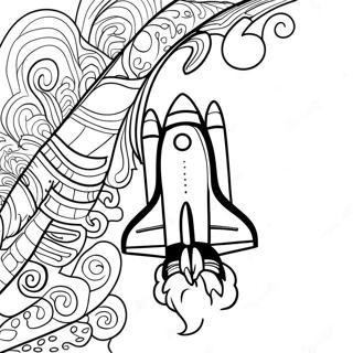 Halaman Mewarna Pelancaran Pesawat Angkasa Berwarna Warni 120222 55011