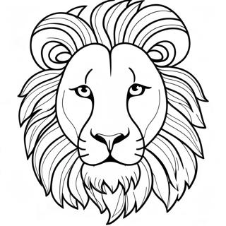 Halaman Mewarna Wajah Singa Yang Megah 120682 55372