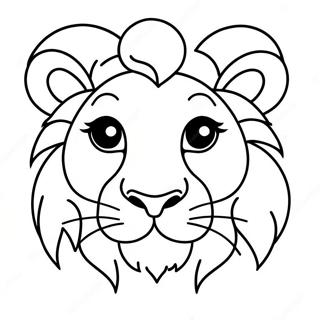 Halaman Mewarna Wajah Singa Yang Comel 120683-55373