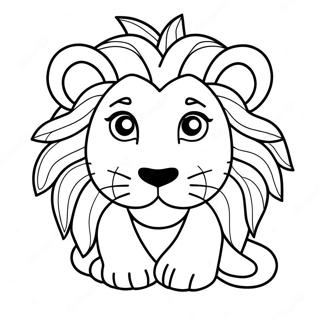 Halaman Mewarna Wajah Singa Yang Comel 120683-55374