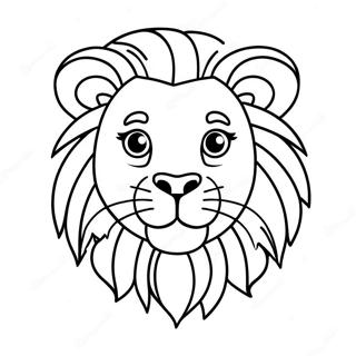 Halaman Mewarna Wajah Singa Yang Comel 120683-55375