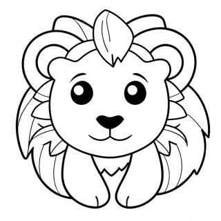 Halaman Mewarna Wajah Singa Yang Comel 120683-55376