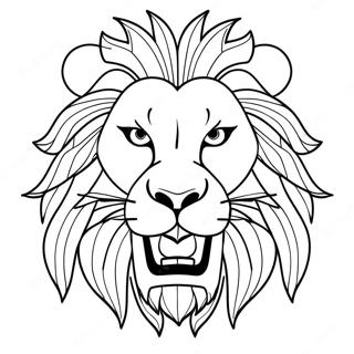 Muka Singa Marah Gambar Mewarna 120684-55380