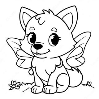 Baby Wolf With Wings Halaman Mewarna