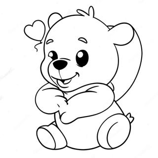 Winnie The Pooh Dengan Hati Besar Halaman Mewarna 121270 55999