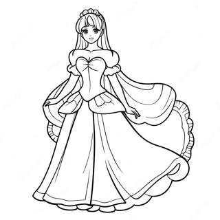 Puteri Anime Halaman Mewarna